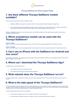 Thuraya Satsleeve for Iphone Support Faqs