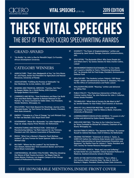 The Best of the 2019 Cicero Speechwriting Awards