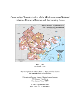 Community Characterization of the Mission-Aransas National Estuarine Research Reserve and Surrounding Areas