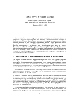 Topics on Von Neumann Algebras