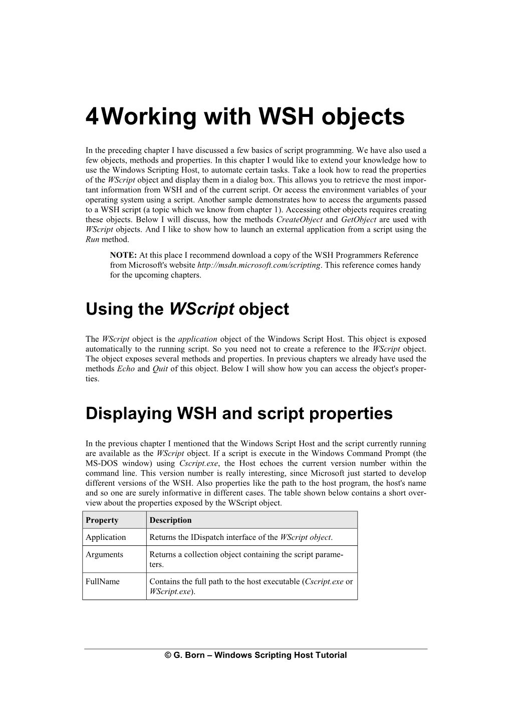 4 Working with WSH Objects