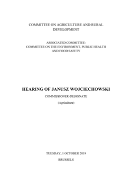 Hearing of Janusz Wojciechowski