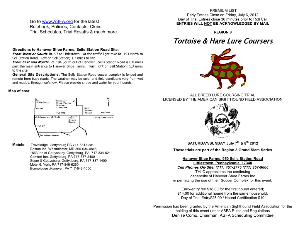 Tortoise & Hare Lure Coursers