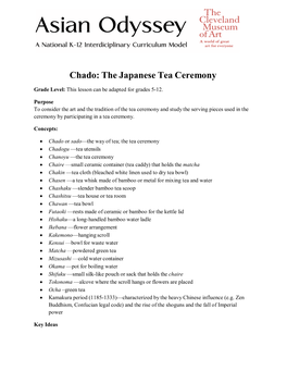 Chado: the Japanese Tea Ceremony