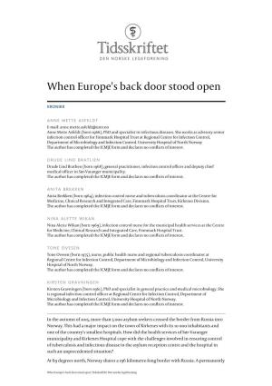 When Europe's Back Door Stood Open
