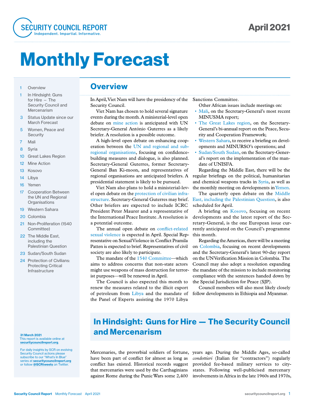 Monthly Forecast