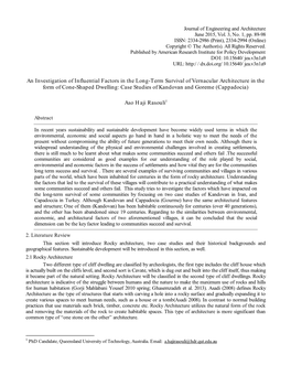 An Investigation of Influential Factors in the Long-Term Survival of Vernacular Architecture in the Form of Cone-Shaped Dwelling