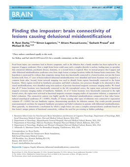 Brain Connectivity of Lesions Causing Delusional Misidentifications