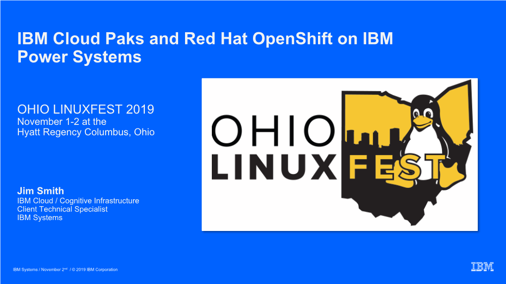 IBM Cloud Paks and Red Hat Openshift on IBM Power Systems