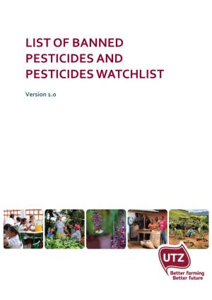 List of Banned Pesticides and Pesticides Watchlist