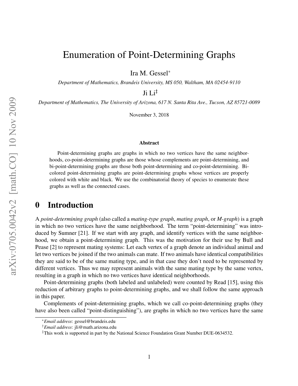 Enumeration of Point-Determining Graphs