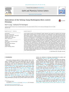 Antecedence of the Yarlung–Siang–Brahmaputra River, Eastern Himalaya ∗ Karl A