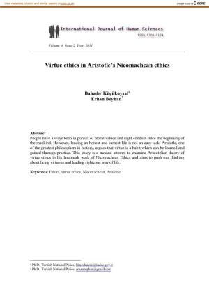 Virtue Ethics in Aristotle's Nicomachean Ethics