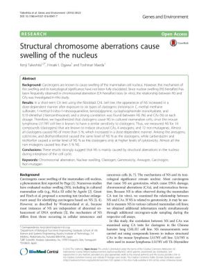 Structural Chromosome Aberrations Cause Swelling of the Nucleus Kenji Takeshita1,2*, Hiroaki I
