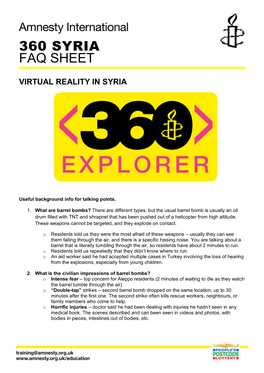 360 Syria Faq Sheet