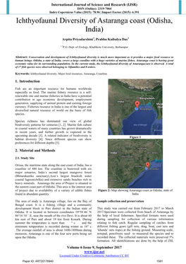 Ichthyofaunal Diversity of Astaranga Coast (Odisha, India)