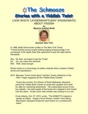 ABOUT YIDDISH by Marjorie Gottlieb Wolfe