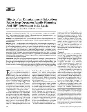 Effects of an Entertainment-Education Radio Soap Opera on Family Planning and HIV Prevention in St