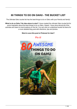 80 Things to Do on Oahu - the Bucket List