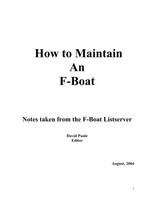 How to Maintain an F-Boat