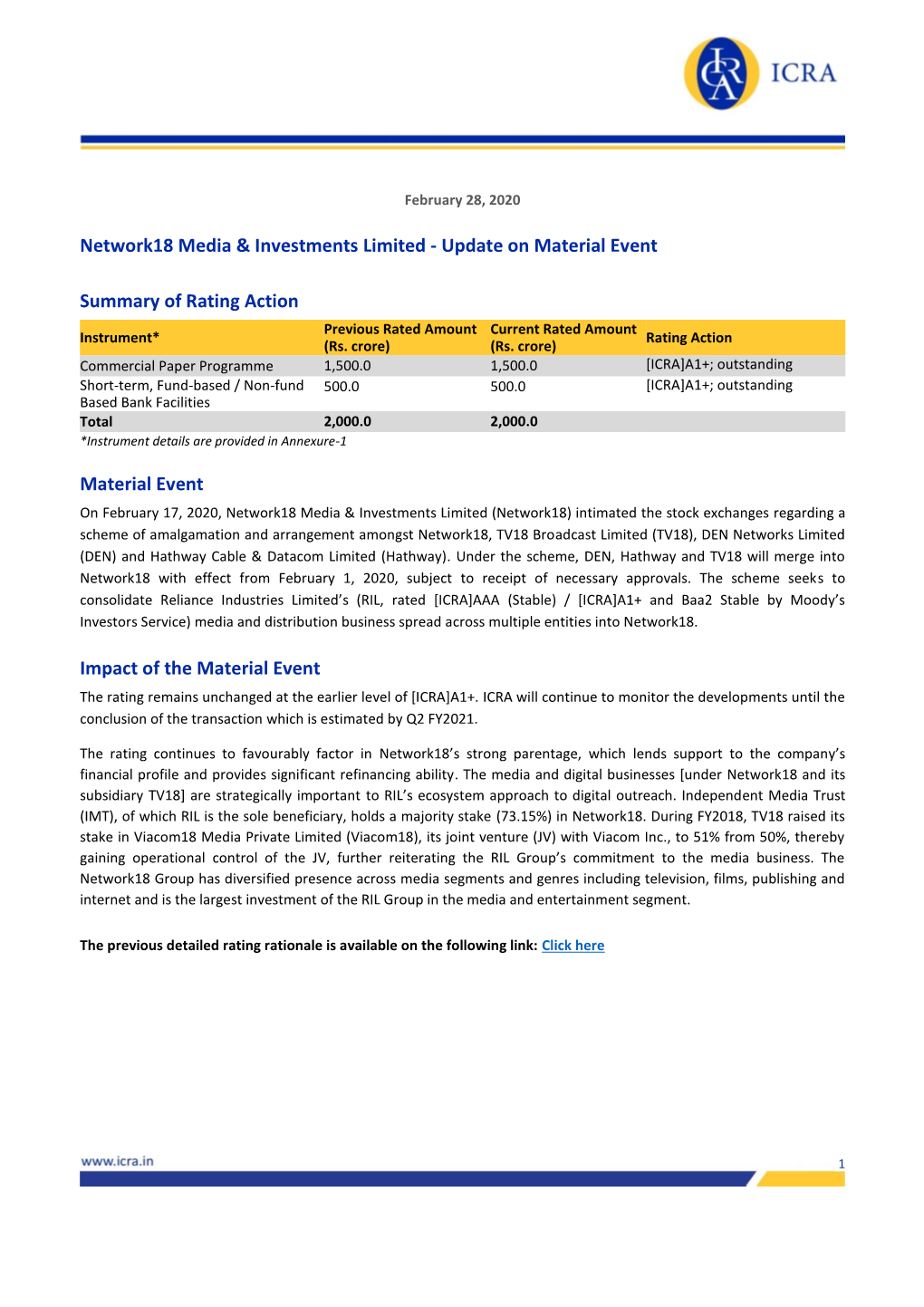 Network18 Media & Investments Limited