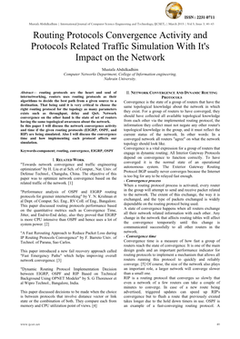 Routing Protocols Convergence Activity and Protocols Related Traffic Simulation with It's Impact on the Network