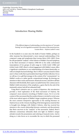 Introduction: Hearing Mahler