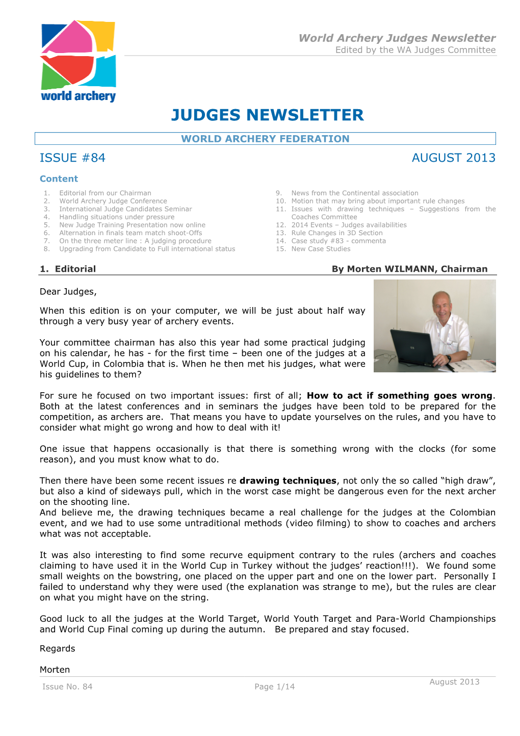 Judges Newsletter Edited by the WA Judges Committee