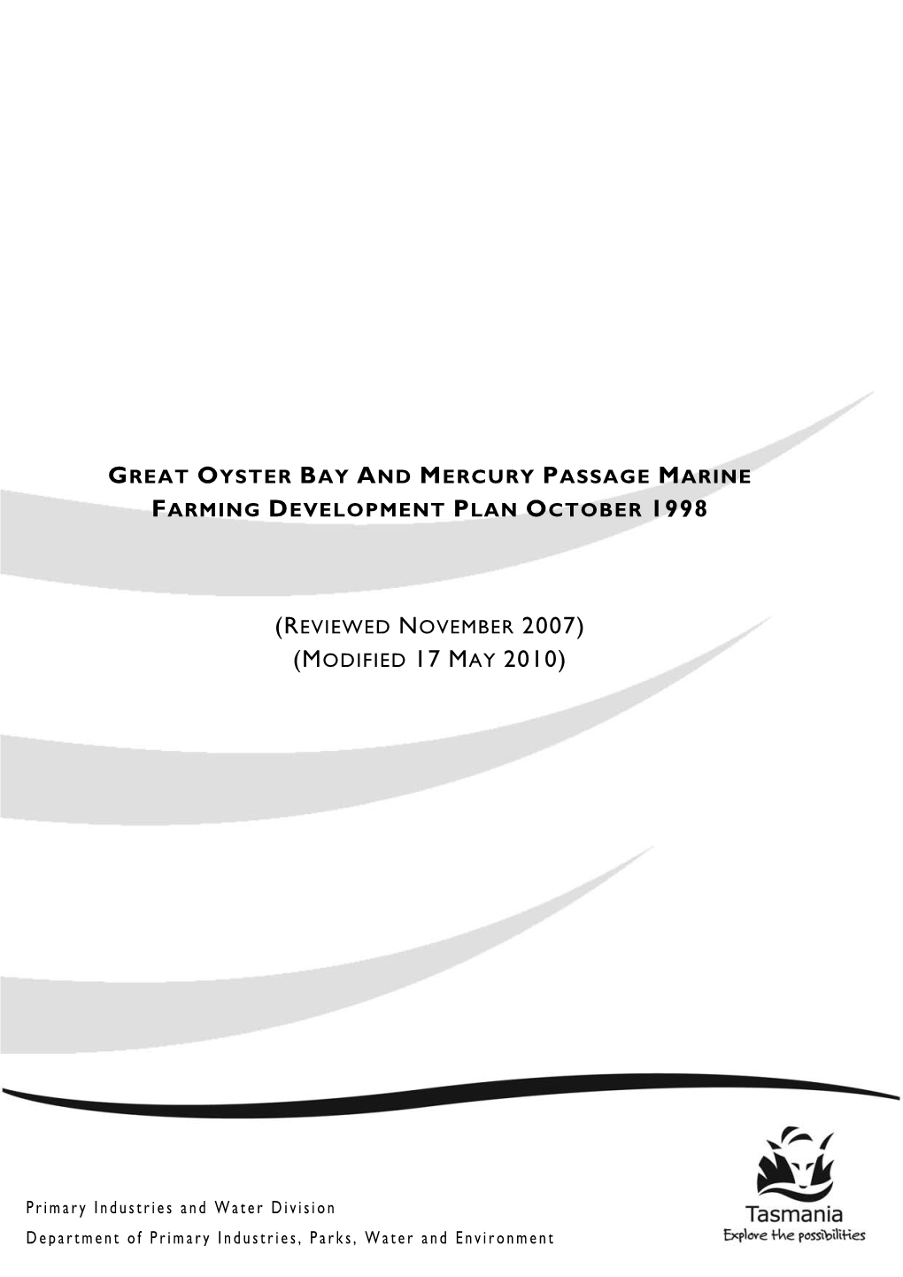 Draft of Great Oyster Bay Plan