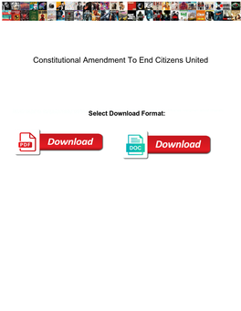 Constitutional Amendment to End Citizens United