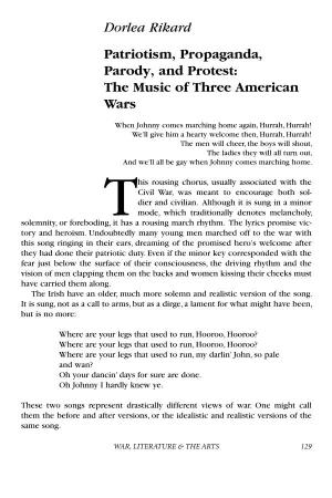 Patriotism, Propaganda, Parody, and Protest: the Music of Three American Wars
