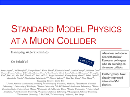 Standard Model Physics at a Muon Collider