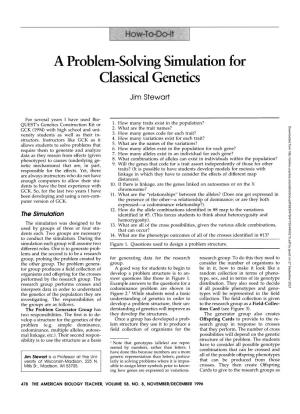A Problem-Solving Simulation for Classical Genetics