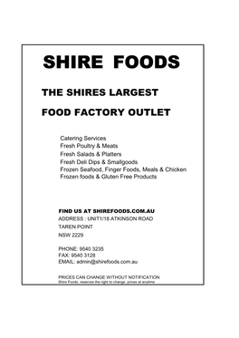 The Shires Largest Food Factory Outlet