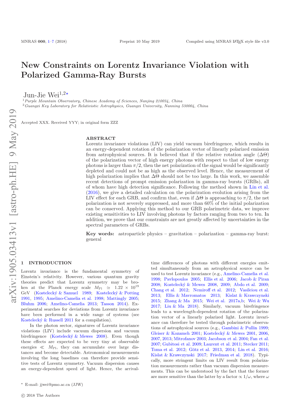 New Constraints on Lorentz Invariance Violation with Polarized Gamma-Ray