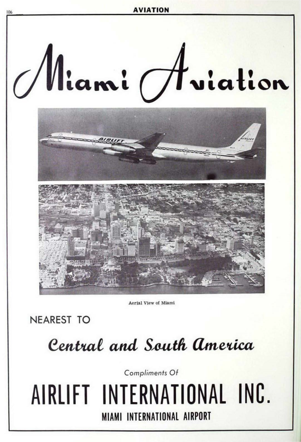 AIRLIFT INTERNATIONAL INC. MIAMI International AIRPORT AVIATION 107