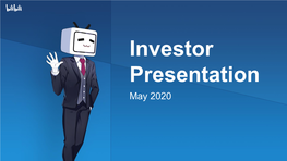 Investor Presentation May 2020