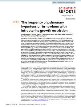 The Frequency of Pulmonary Hypertension in Newborn With