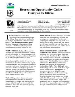 Ottawa National Forest Fishing Information