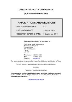 Applications and Decisions