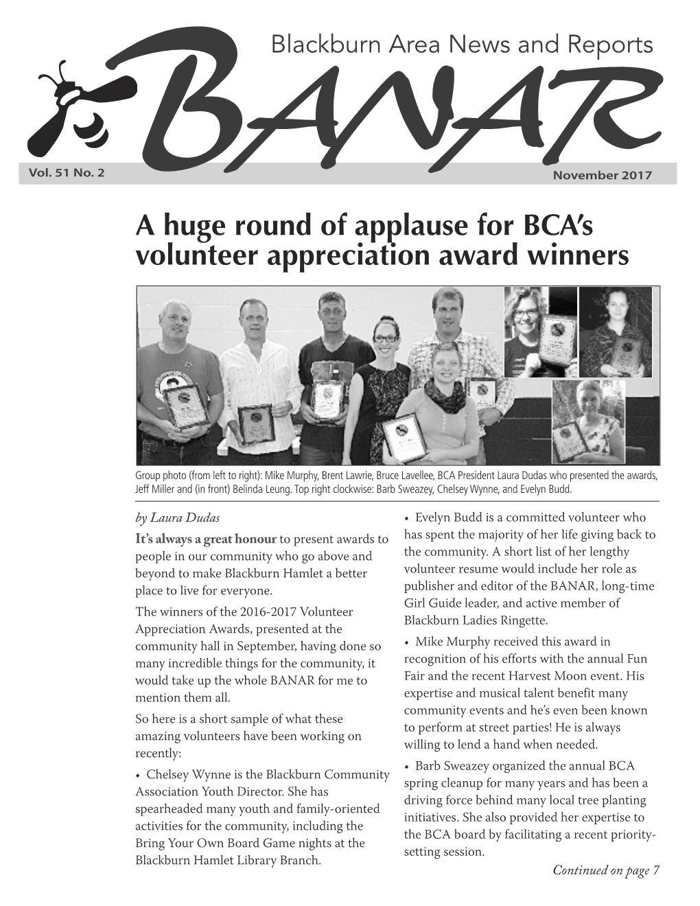 A Huge Round of Applause for BCA's Volunteer Appreciation Award Winners