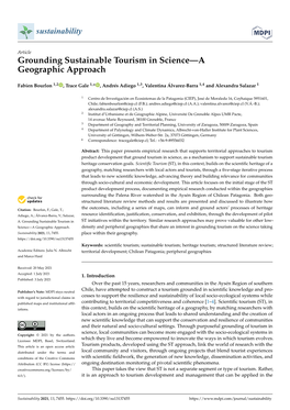 Grounding Sustainable Tourism in Science—A Geographic Approach