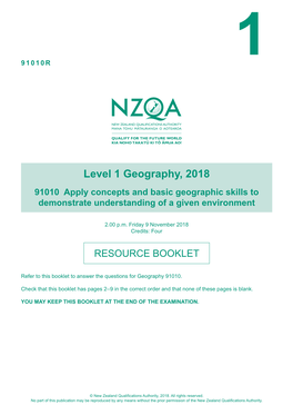 Level 1 Geography (91010) 2018