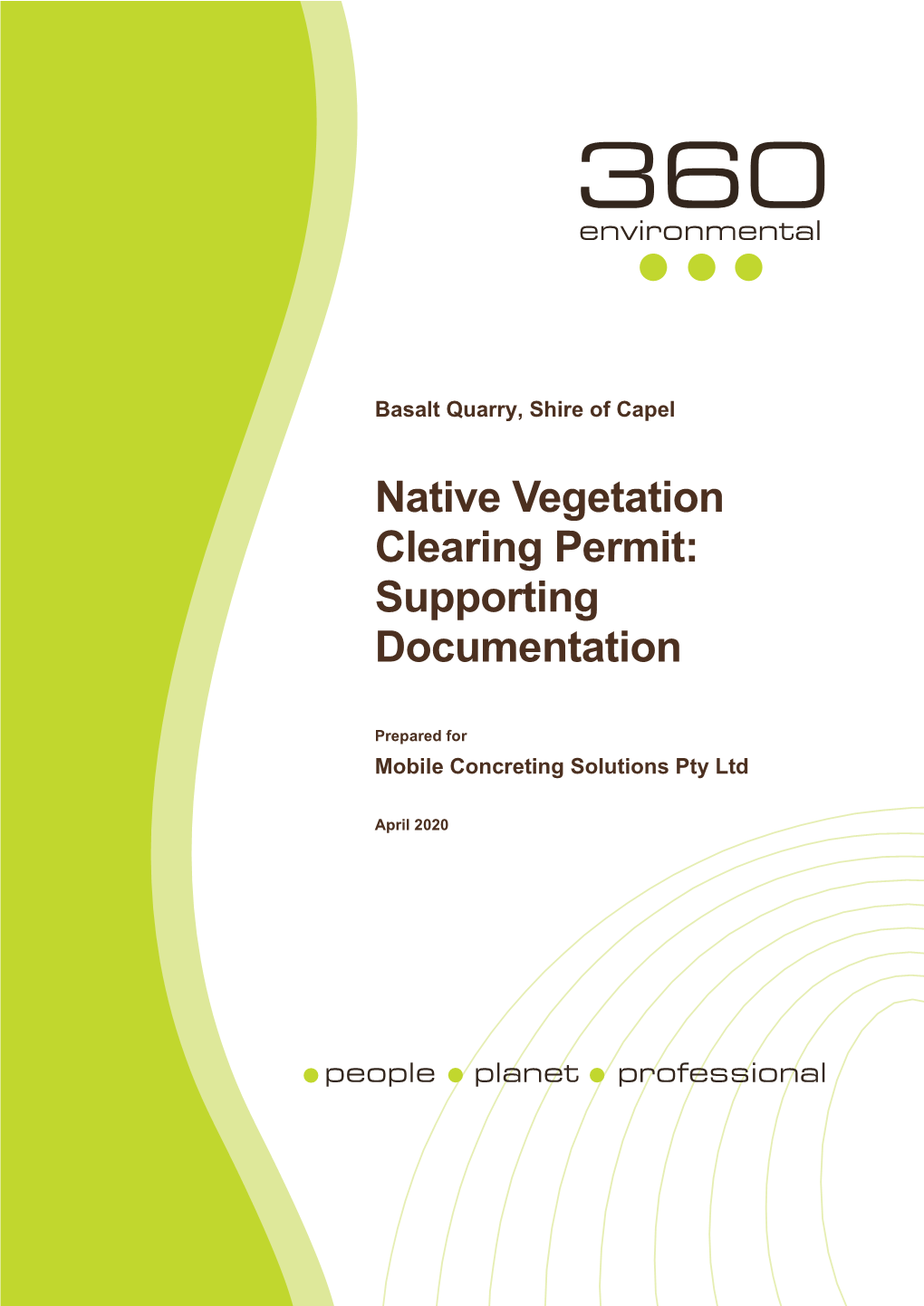 Native Vegetation Clearing Permit: Supporting Documentation