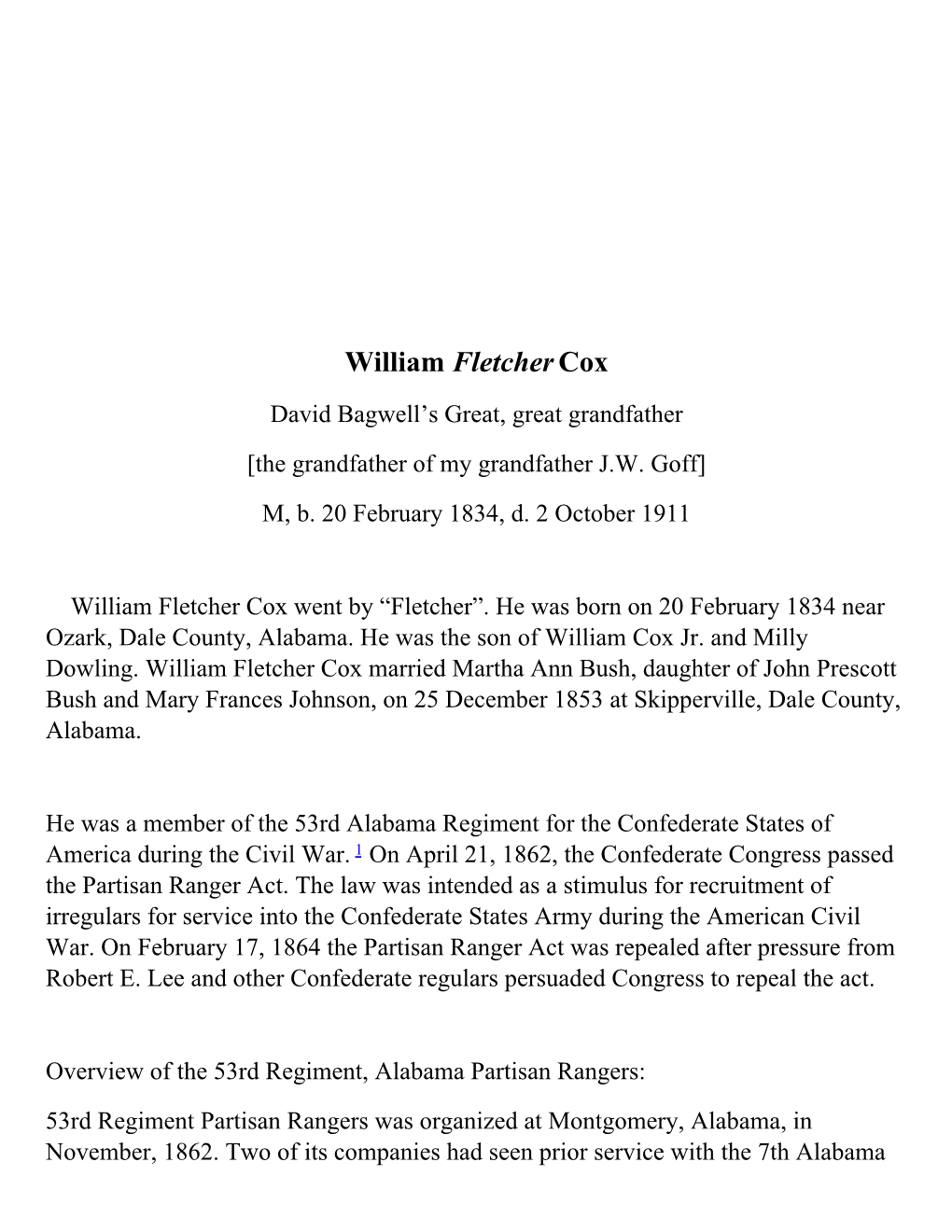 William Fletchercox