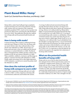 Hemp Milk Is a Plant-Based Milk Growing in Popularity