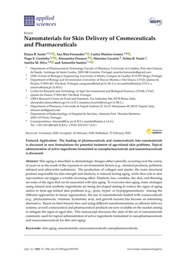 Nanomaterials for Skin Delivery of Cosmeceuticals and Pharmaceuticals