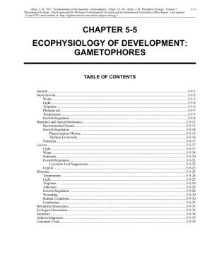 Ecophysiology of Development: Gametophores