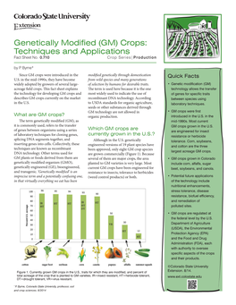 Genetically Modified (GM) Crops: Techniques and Applications Fact Sheet No