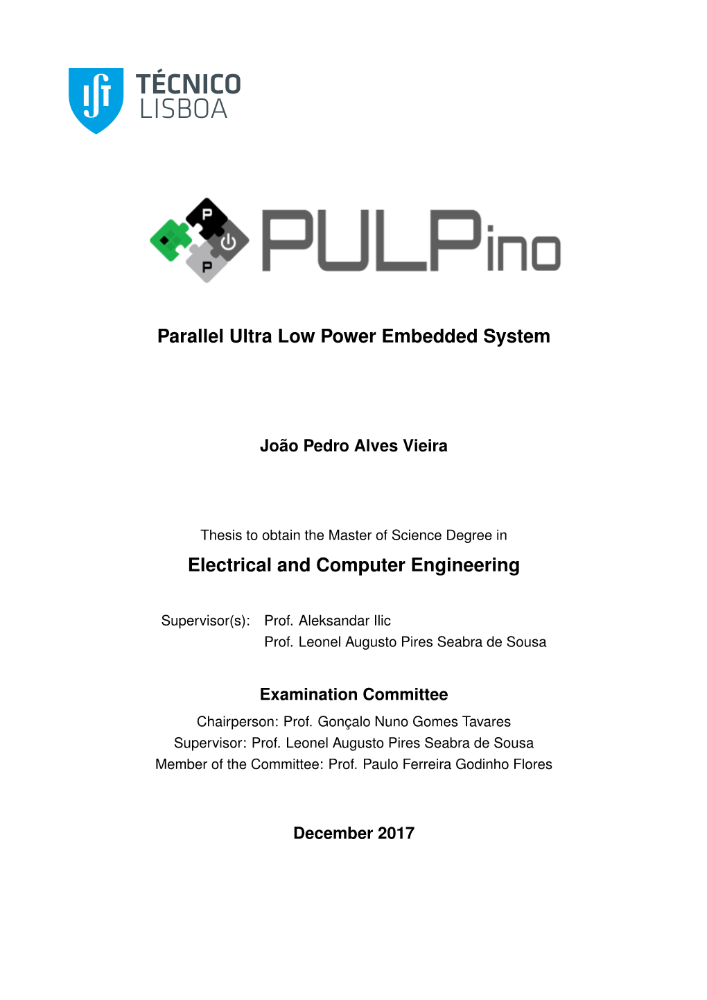 Parallel Ultra Low Power Embedded System